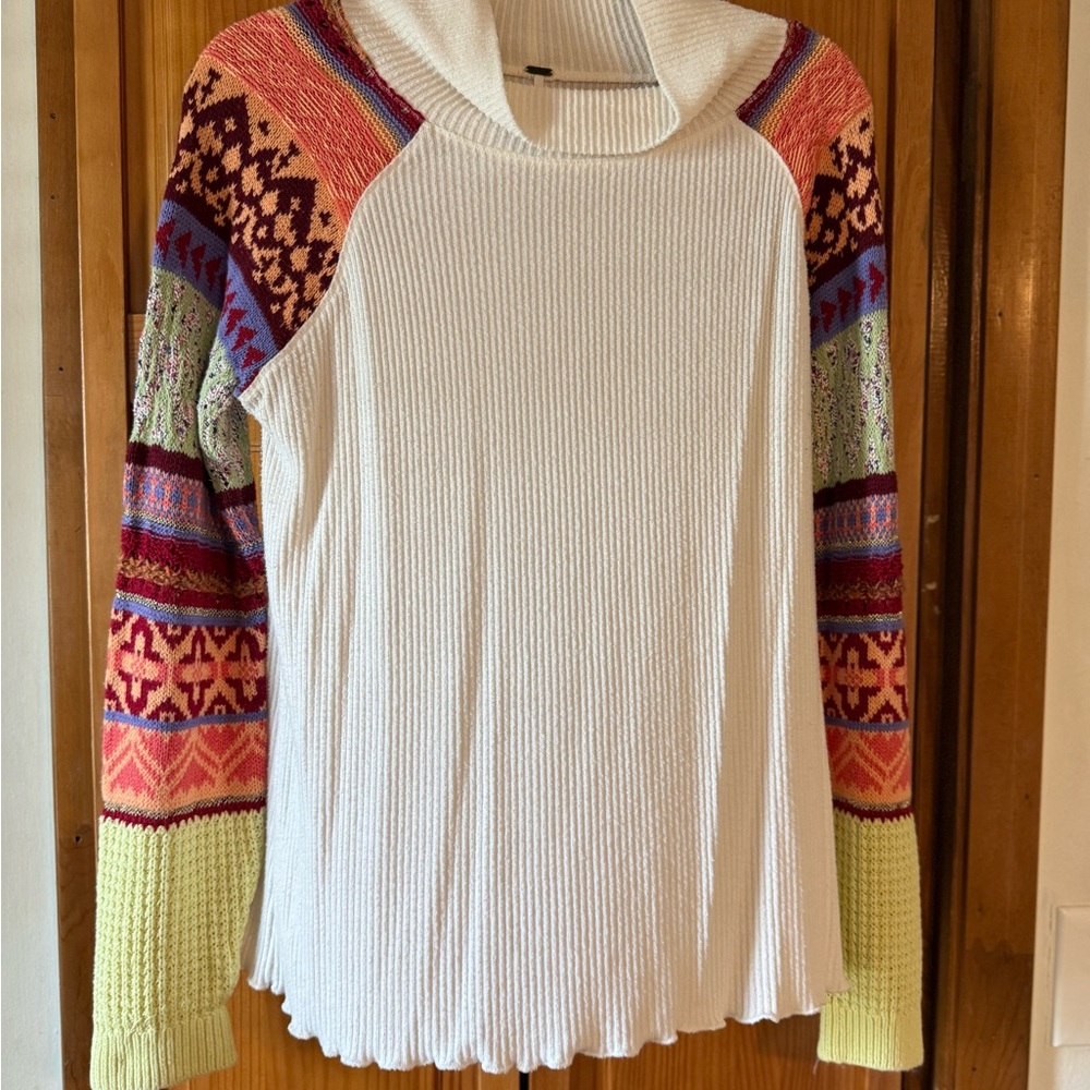 Free People Multicolor Cowl Neck Sweater